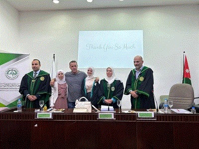 عميد كلية التمريض في جامعة الزرقاء يشارك في مناقشة رسالة ماجستير بجامعة الزيتونة